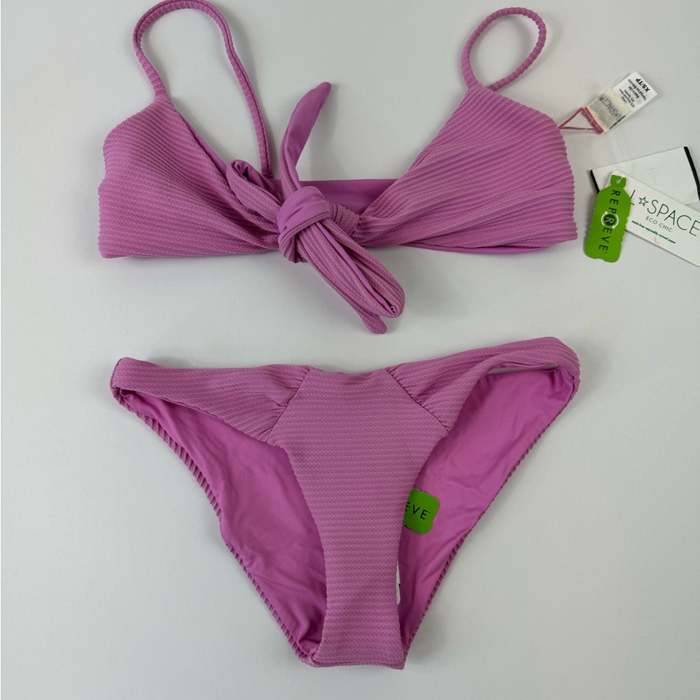 L*Space Eco Chic Reprieve Sol Bikini Set Pink Rosebud Size XS NWT
